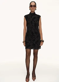Floral jacquard foulard dress