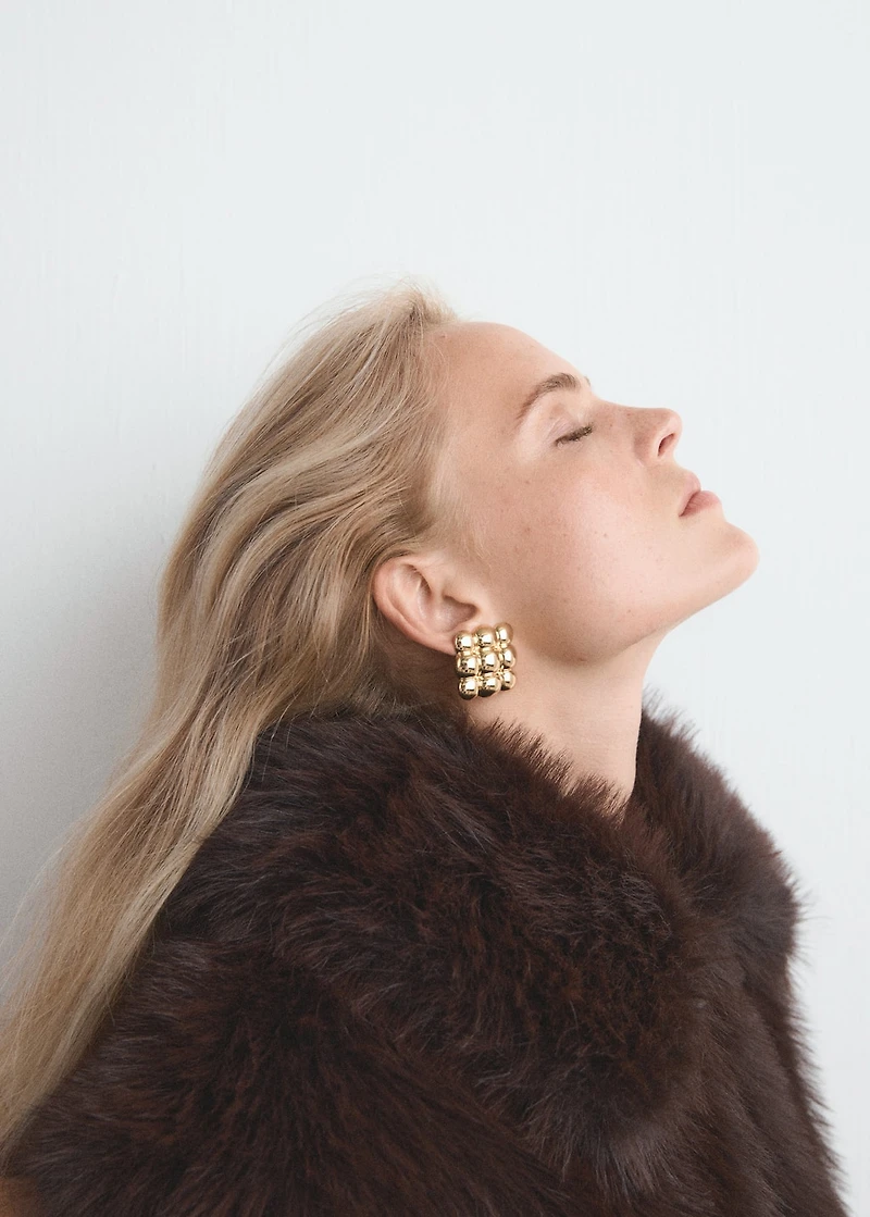 Embossed square earrings