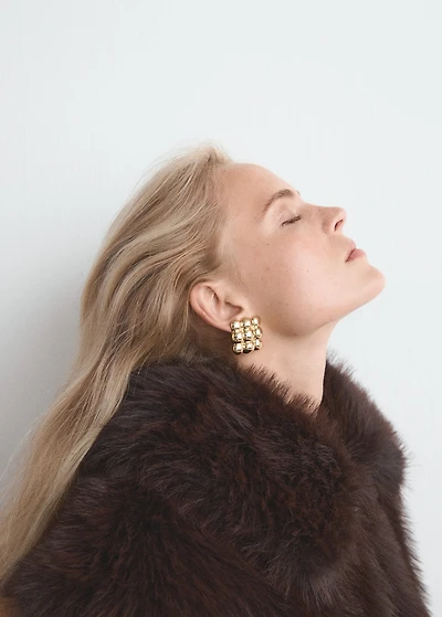 Embossed square earrings