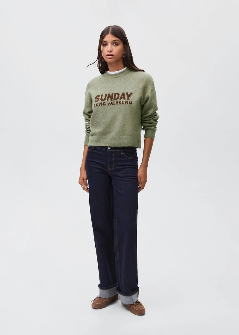 Knit embroidered sweater