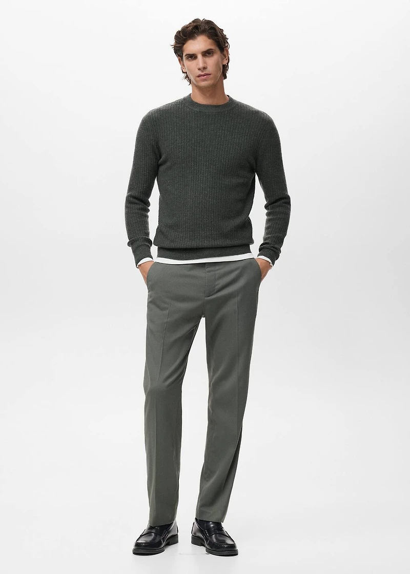 Knitted ribbed sweater
