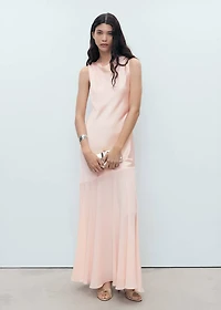 Combined dress with asymmetrical cut