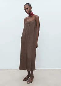 Long creased effect dress