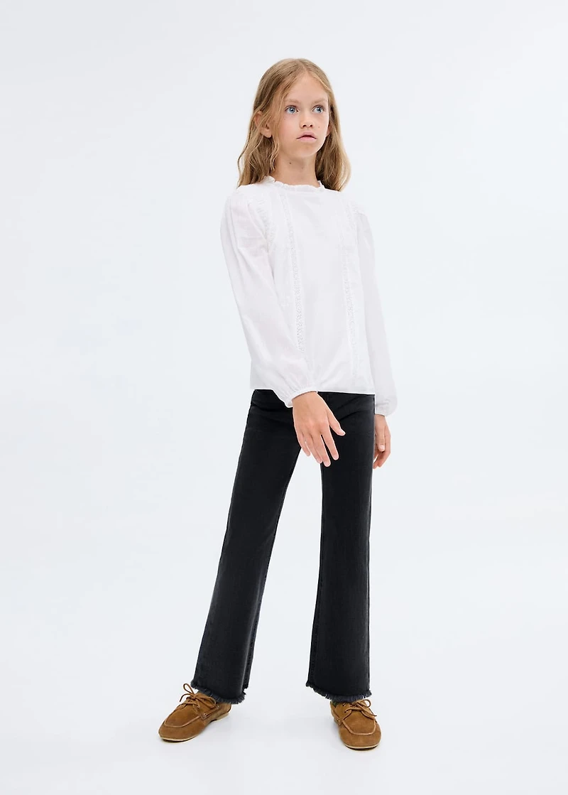 Frayed low-rise skinny jeans