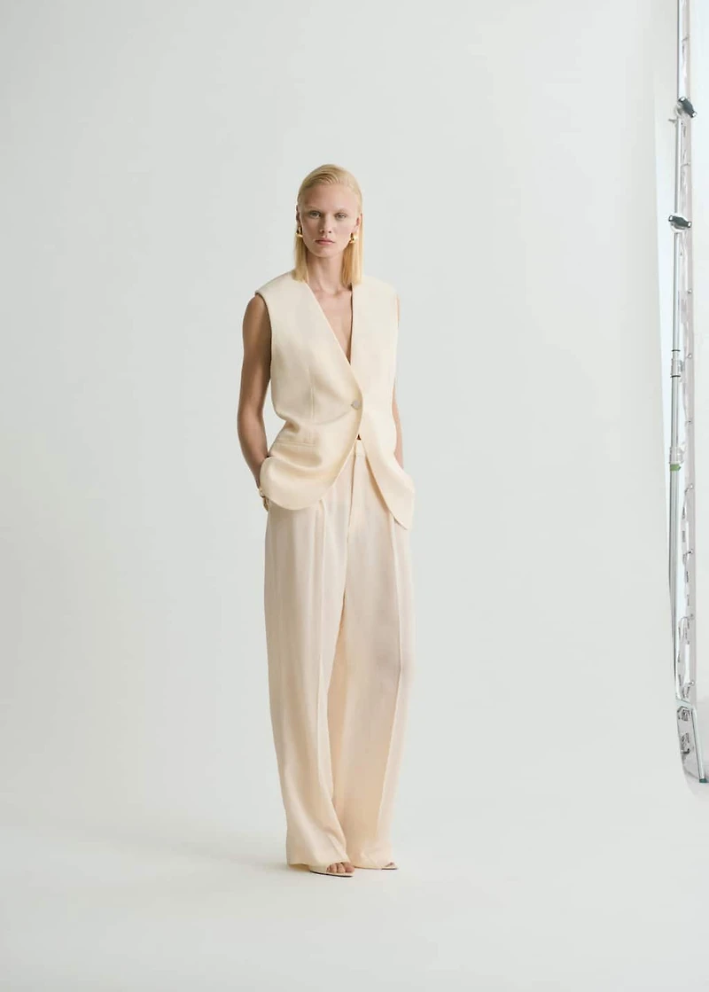 Straight-fit suit pants