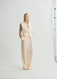Straight-fit suit pants