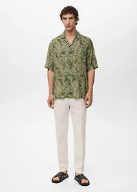 Printed bowling shirt