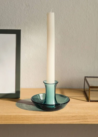 Borosilicate colored glass candelabra