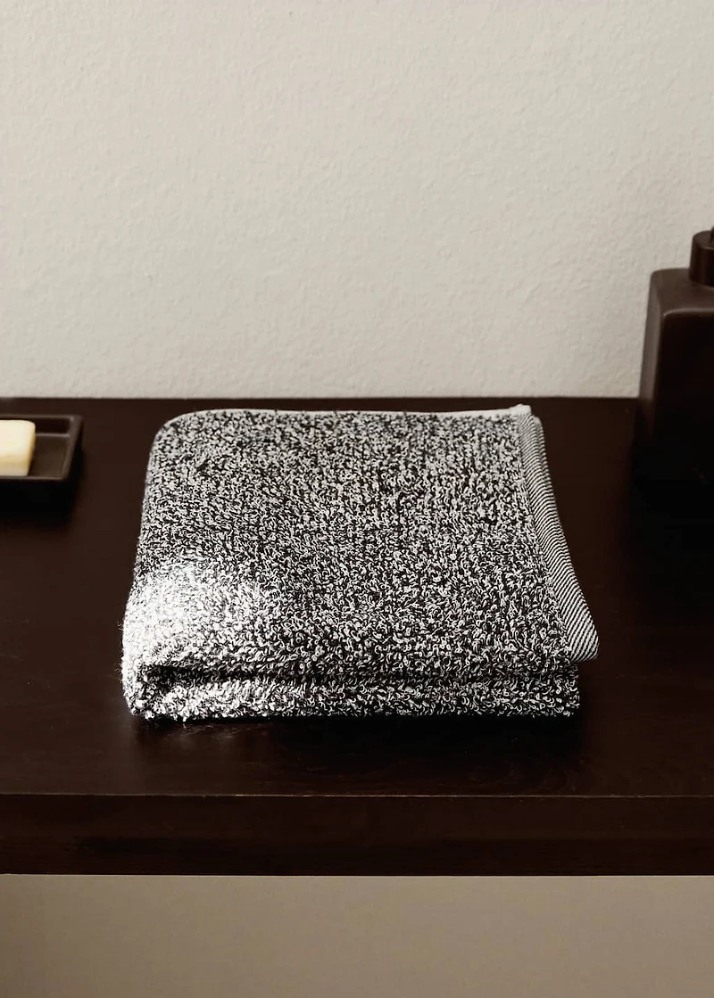 Cotton-blend two-tone washbasin towel
