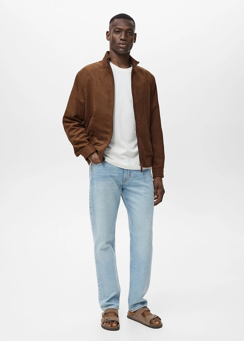 Suede leather-effect jacket