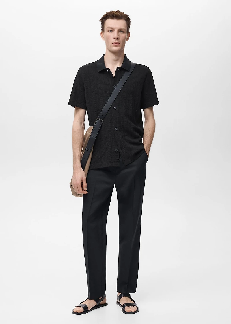 Structured knitted shirt