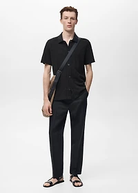 Structured knitted shirt