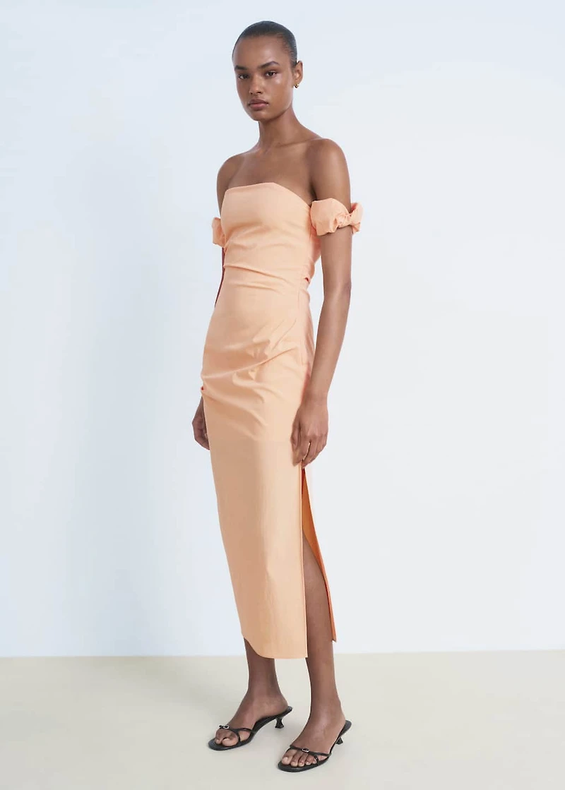 Strapless midi-dress