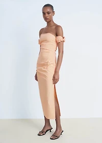 Strapless midi-dress