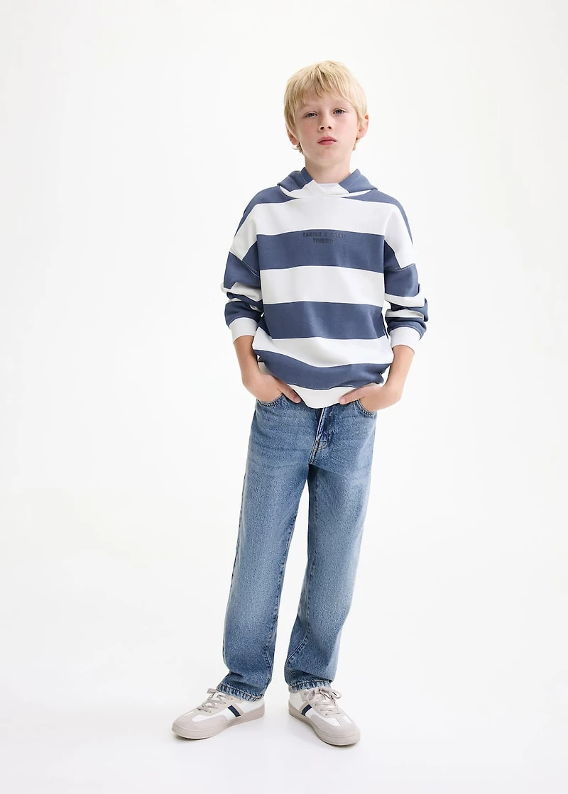 Striped hooded sweatshirt