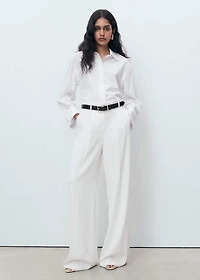 Cropped poplin shirt