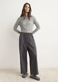 Cotton cropped pants with pockets