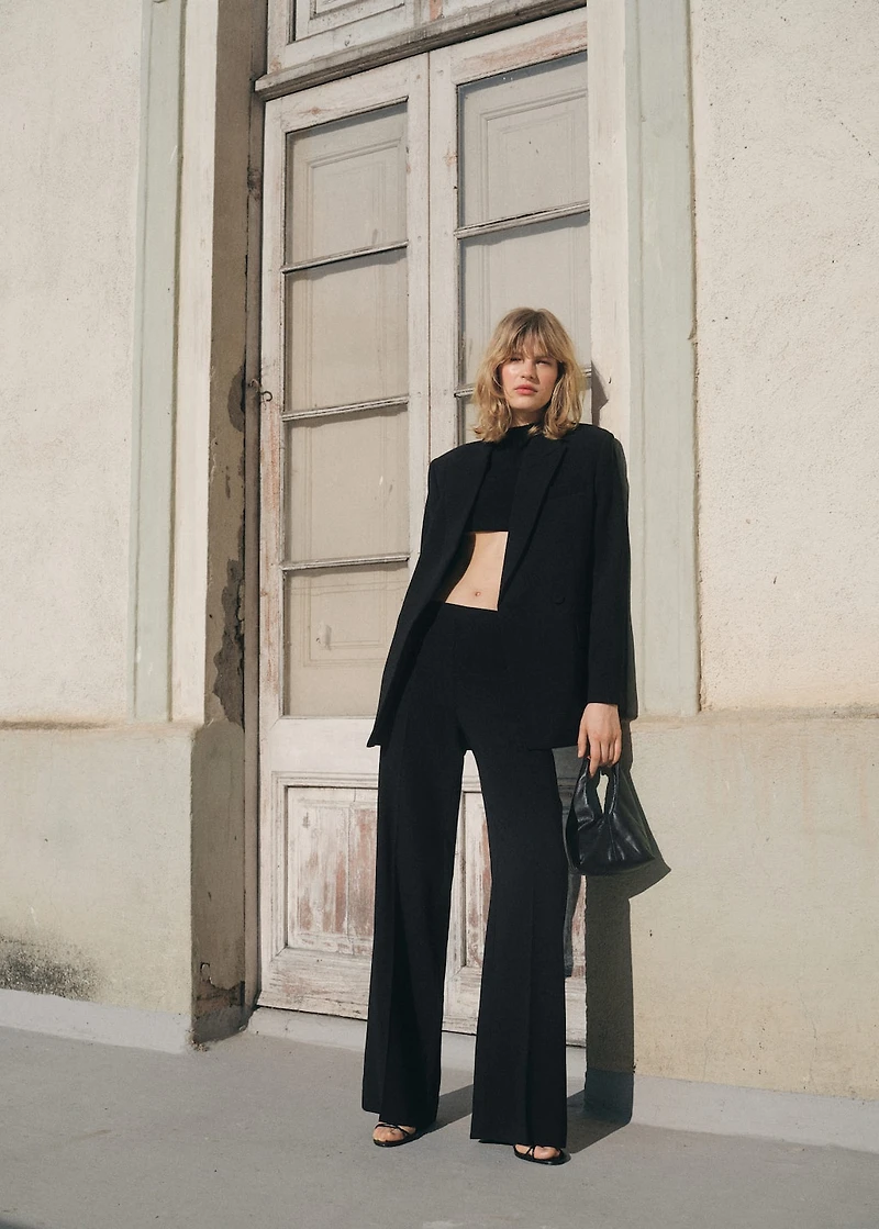 Straight mid-rise suit pants