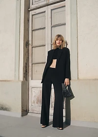 Straight mid-rise suit pants