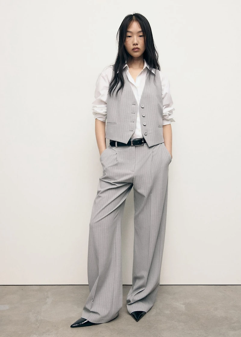 Pinstriped suit vest
