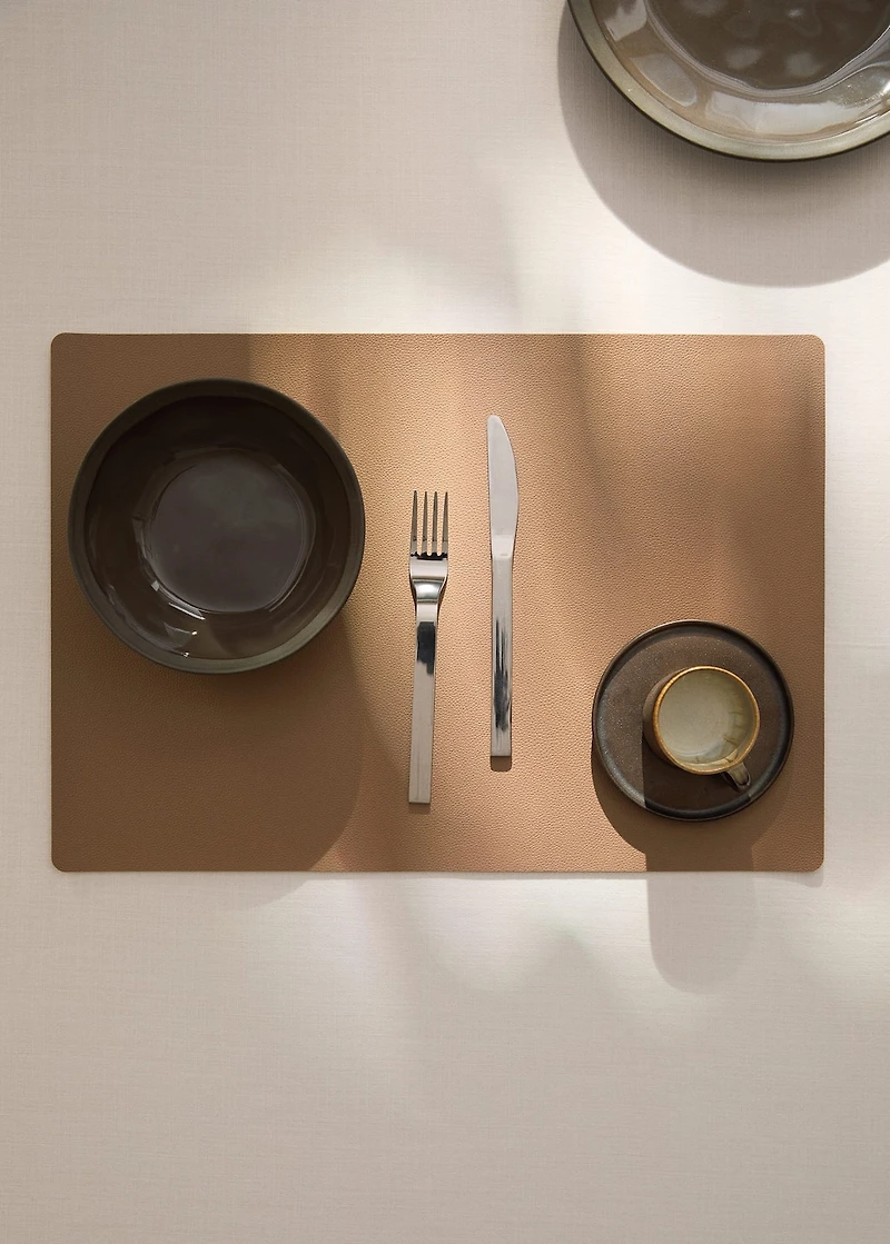 Rectangular faux leather placemat