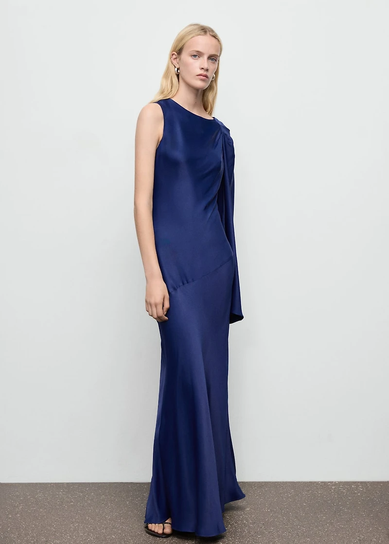 Asymmetrical satin dress