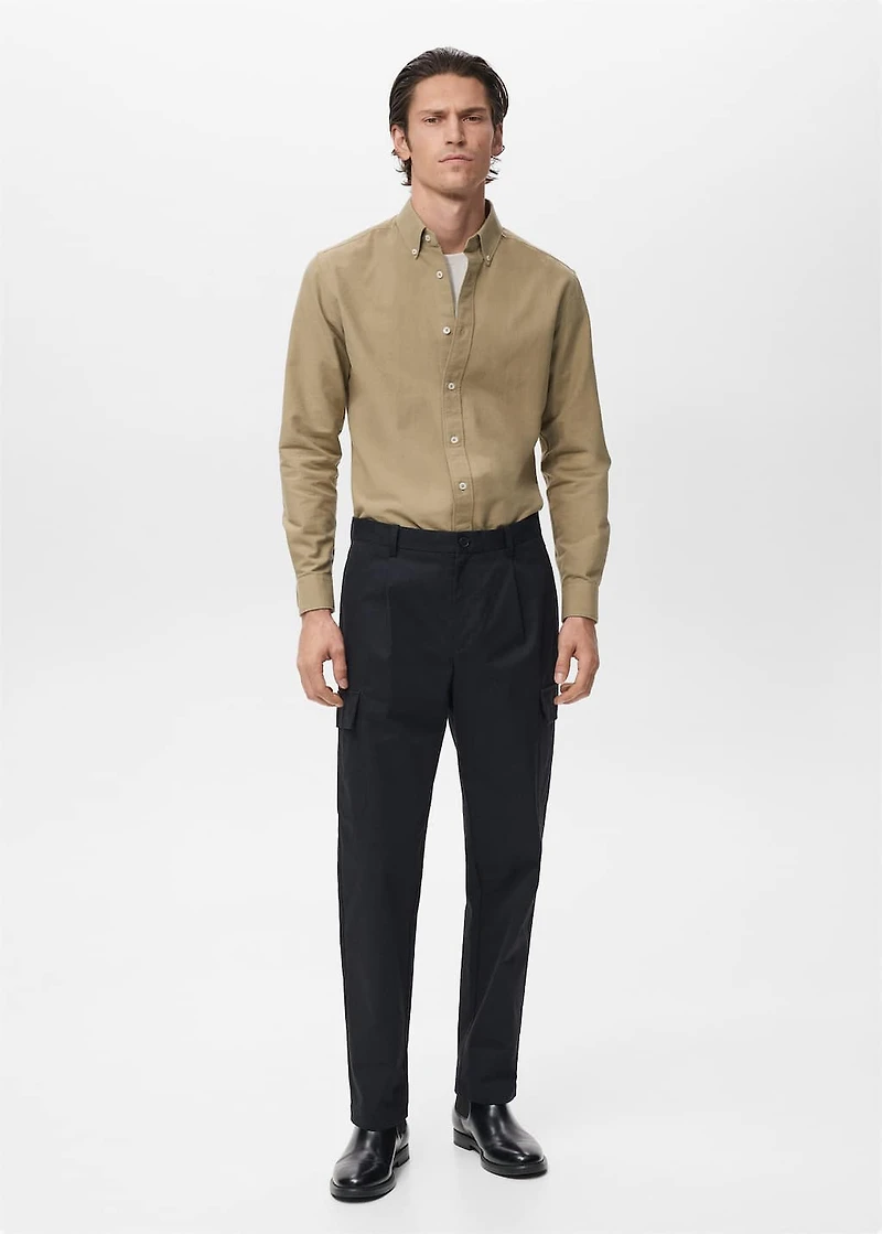 Regular-fit cotton cargo pants
