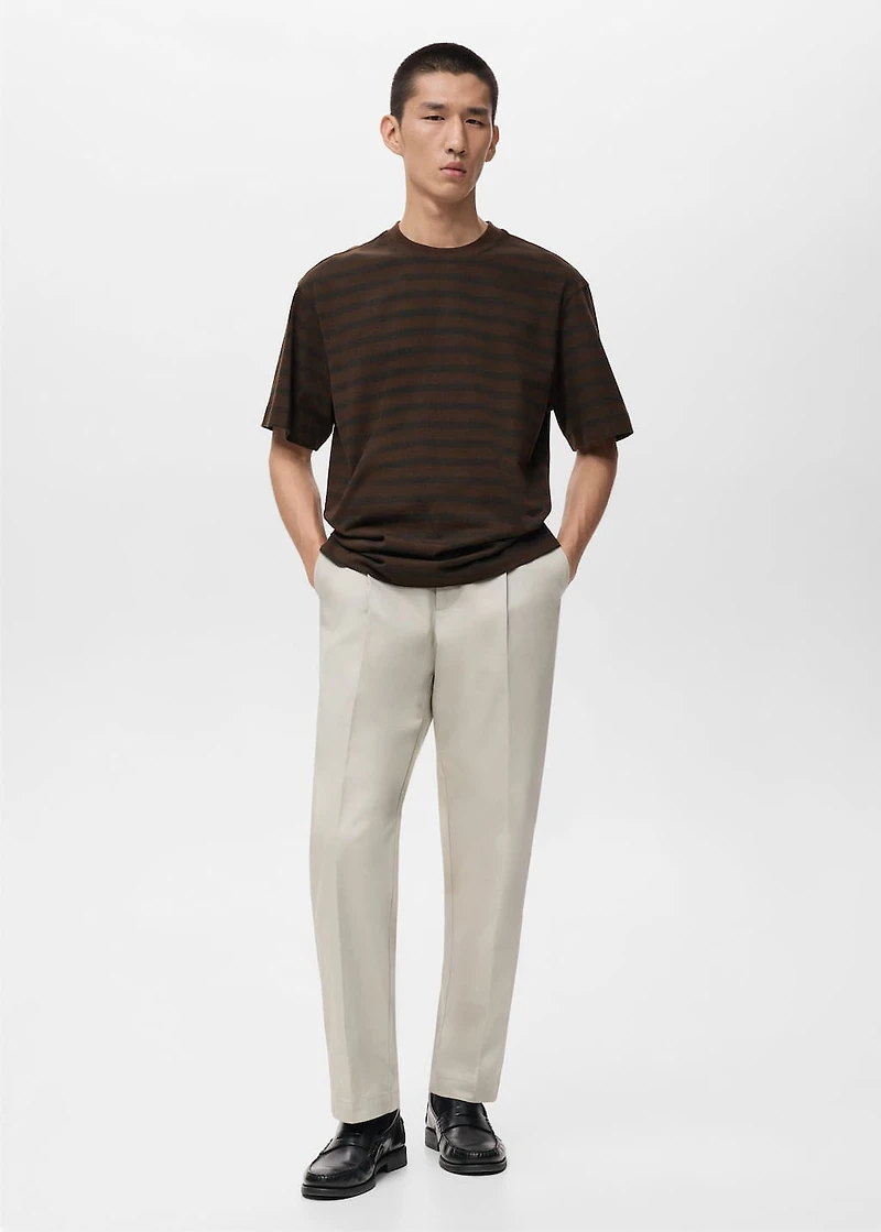 100% cotton relaxed-fit striped t-shirt