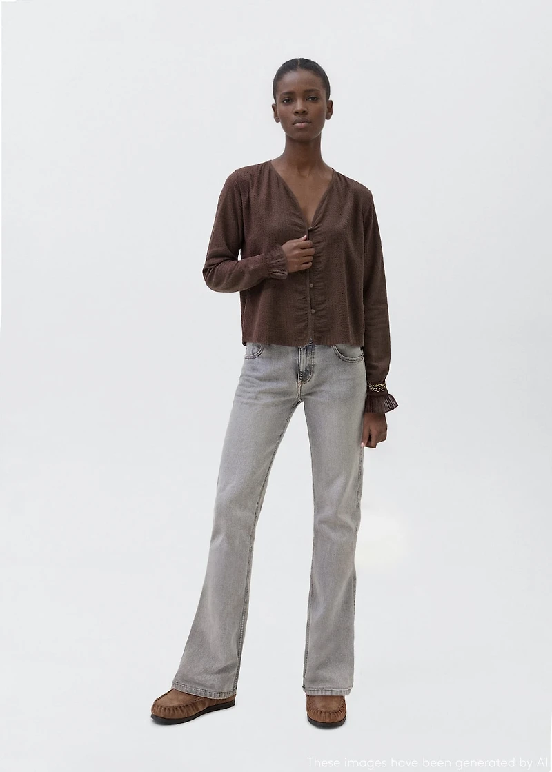 Ruched sleeve blouse