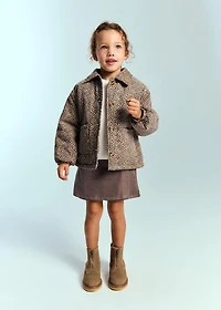 Leopard-print corduroy coat