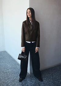 Mini rectangular handbag with handles