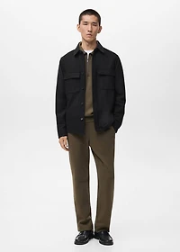 Wool overshirt with pockets