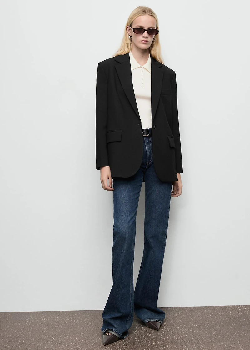 Straight blazer with flap pockets