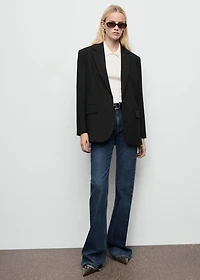 Straight blazer with flap pockets