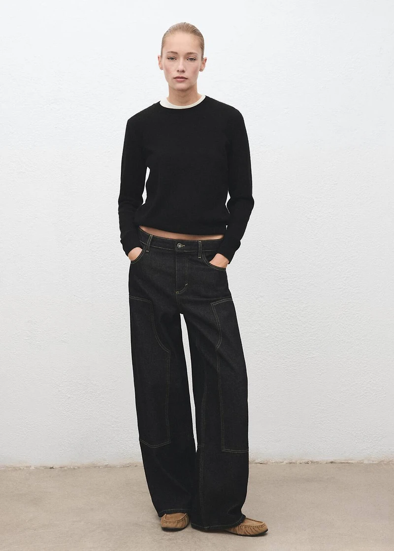 Balloon jeans with patches