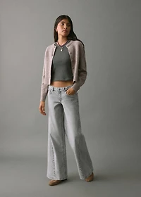 Wide leg jeans with studs