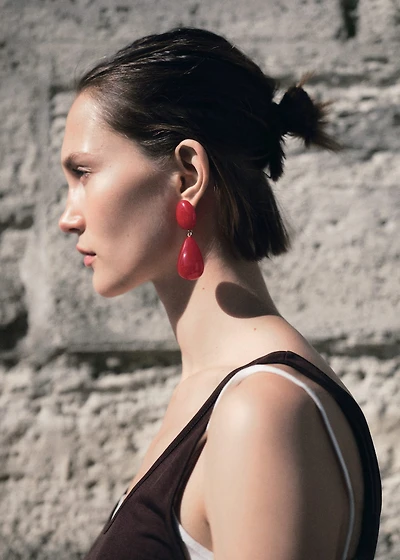 Resin drop earrings