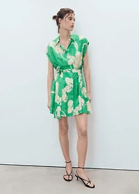 Belt printed dress
