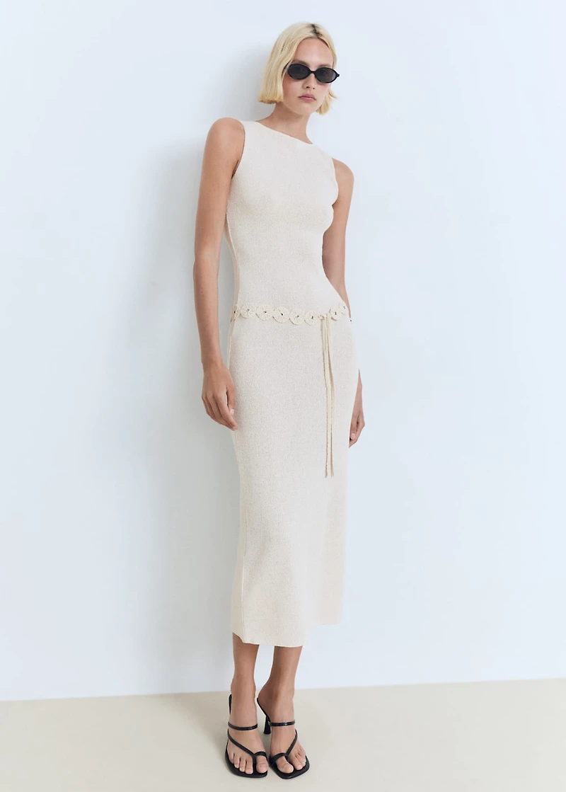 Belt knit dress