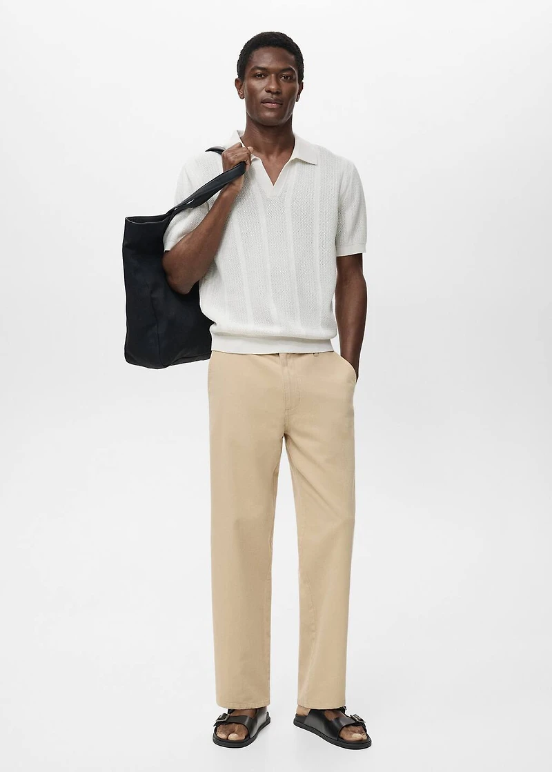 Regular-fit jeans made from a cotton-linen blend
