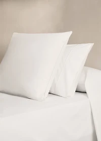 500-thread count cotton percale pillowcase with rounded piping detail 45x110 cm