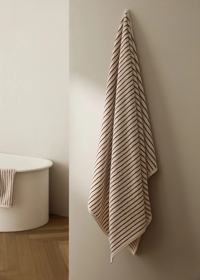 Two-tone striped cotton bath towel