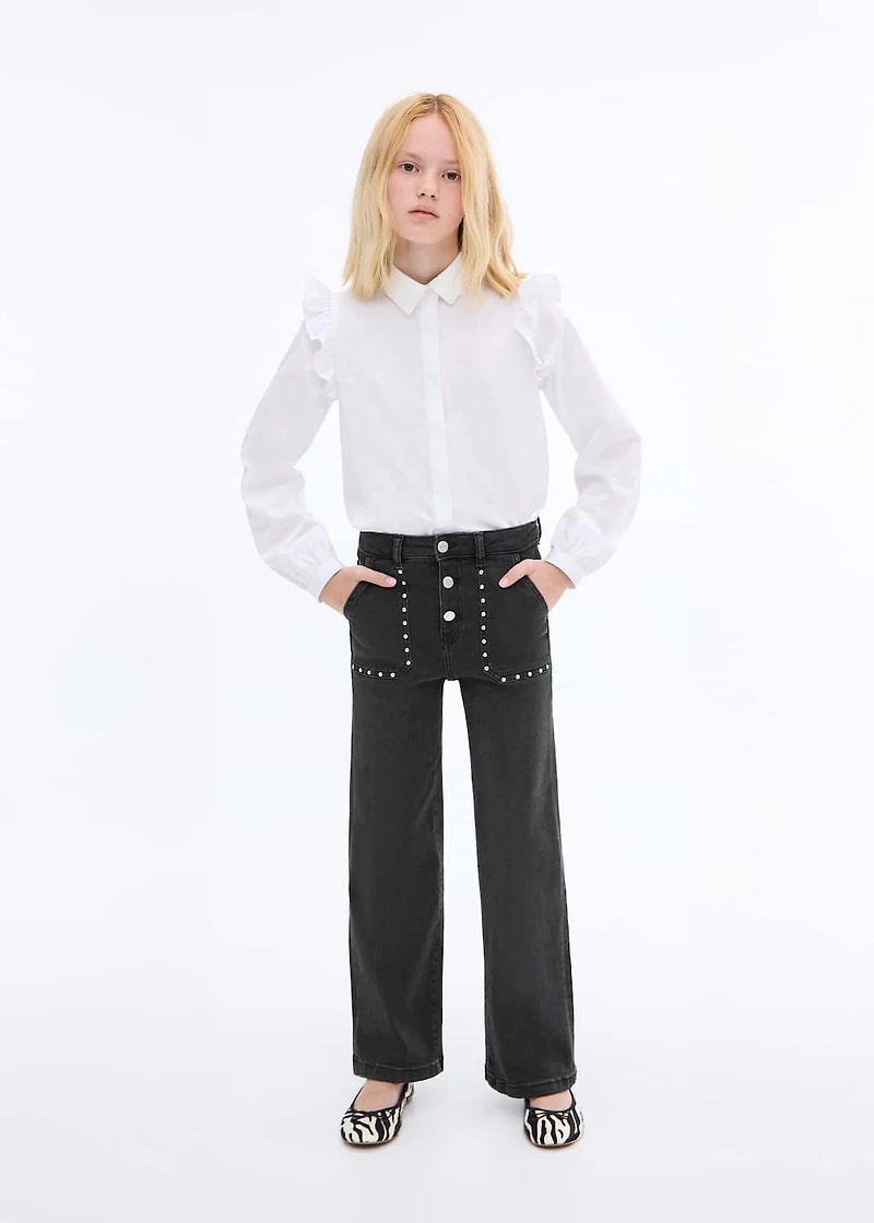 Straight-fit jeans with studs