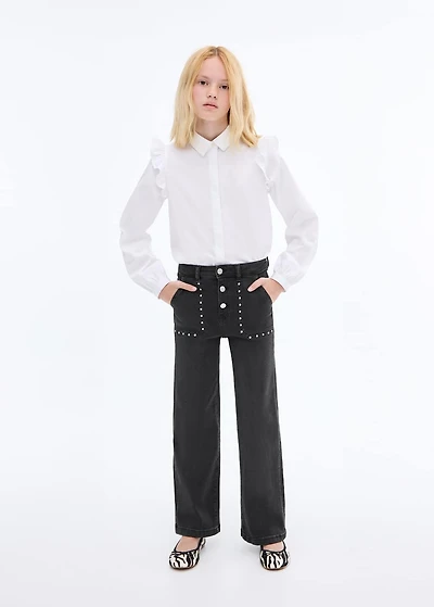 Straight-fit jeans with studs
