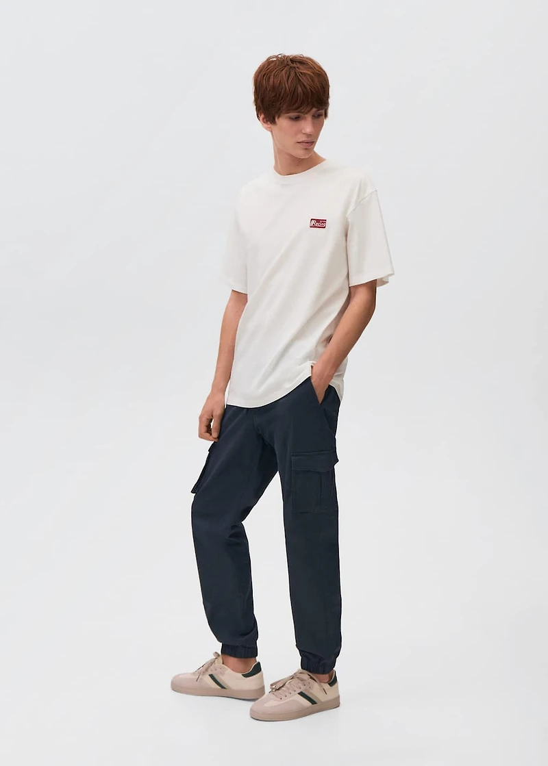 Printed cotton-blend T-shirt