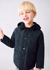 Quilted anorak with shirt collar