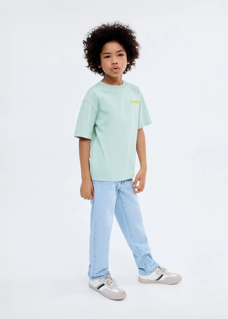 Printed embossed letters t-shirt
