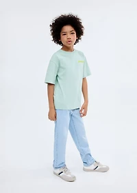 Printed embossed letters t-shirt