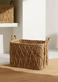 Large square basket with handles