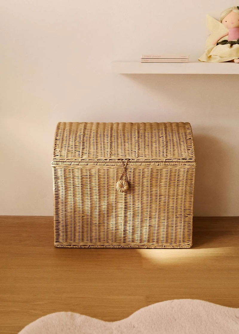 Large rattan trunk basket